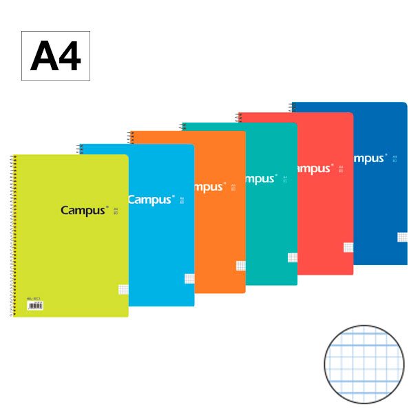 BLOC ESPIRAL CAMPUS A4 TAPA BÁSICA 80H-70G  CUADRICULA PAUTADA 3 MM
