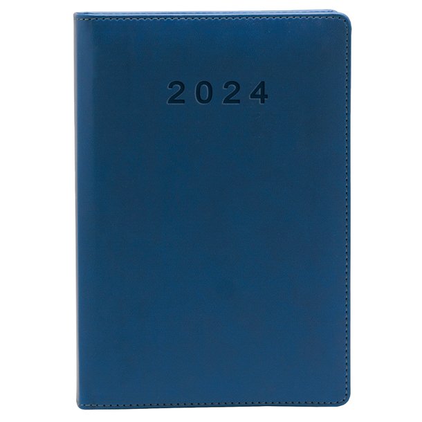 AGENDA PLUS RONDA 2024 AZUL A5 DÍA PÁGINA TACTO CUERO
