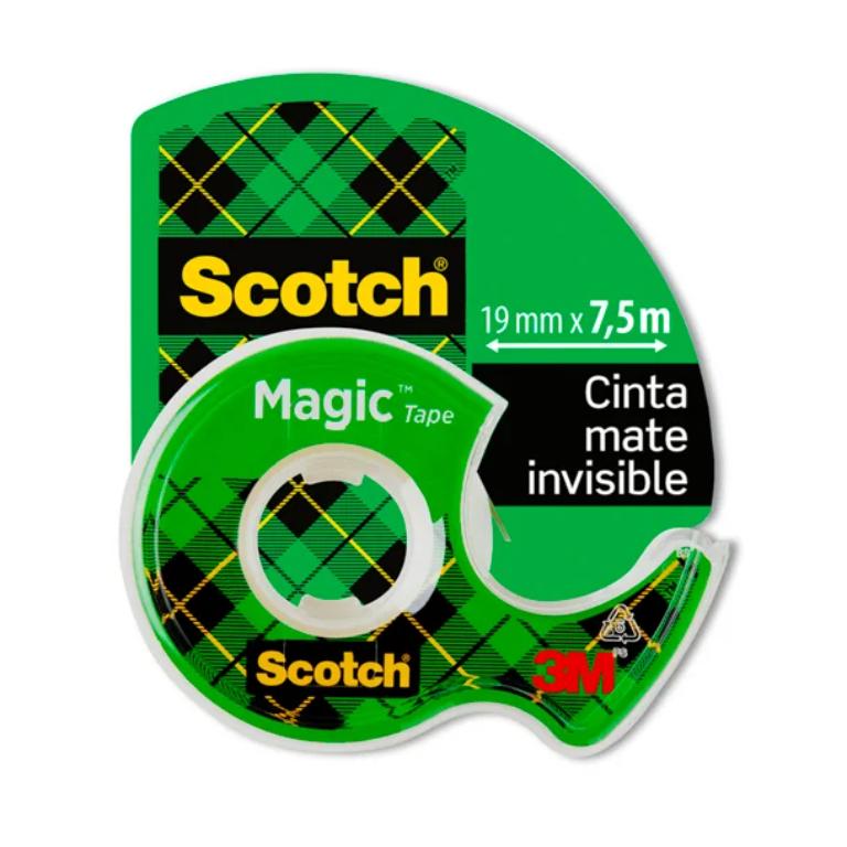 CINTA ADHESIVA SCOTCH MAGIC 19 MM X 7,5 MM CON PORTARROLLOS
