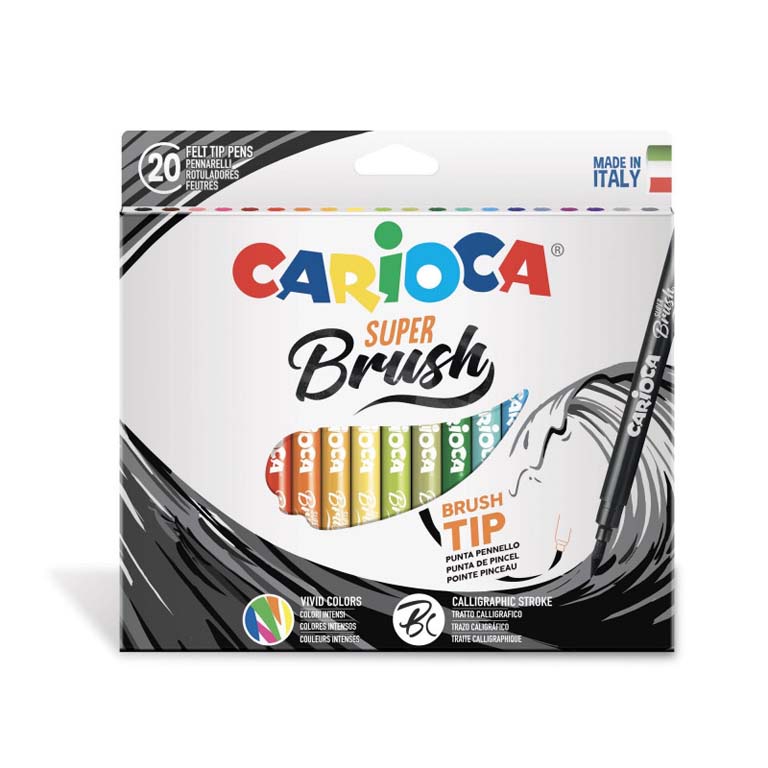 ROTULADOR CARIOCA PUNTA PINCEL 20U ACUARELABLE