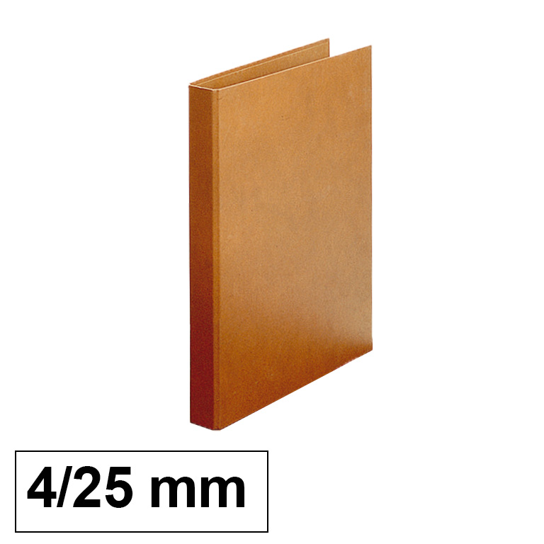 CARPETA DE 4 ANILLAS 25MM MIXTAS MAKRO PAPER FOLIO CARTON FORRADO COLOR MARRON CUERO