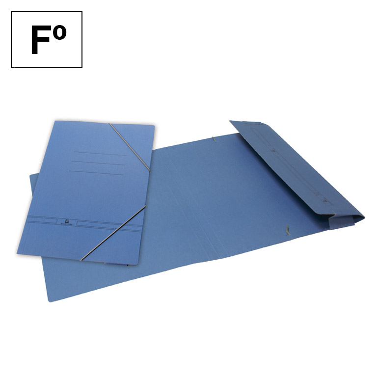 CARPETA CON GOMAS MAKRO PAPER FOLIO CON BOLSA CARTON PINTADO AZUL