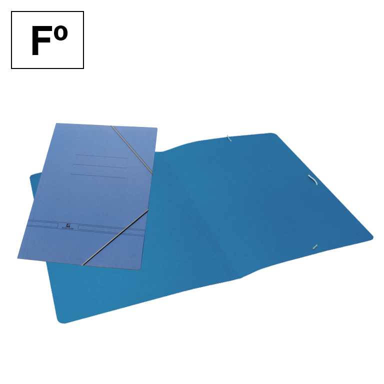 CARPETA CON GOMAS MAKRO PAPER FOLIO SIN SOLAPAS CARTON PINTADO AZUL