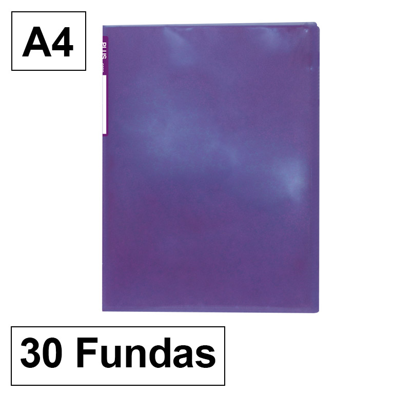 CARPETA PLUS OFFICE POLIPROPILENO SEMI RIGIDO 30 FUNDAS TRANSPARENTES POLIPROPILENO A4 COLOR VIOLETA