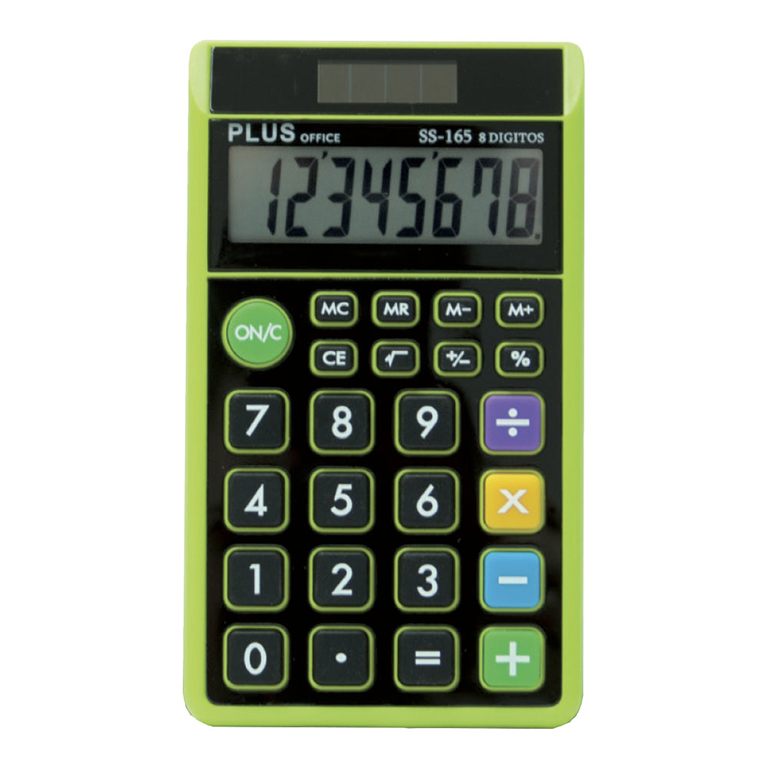 CALCULADORA PLUS OFFICE SS-165 NEGRO VERDE