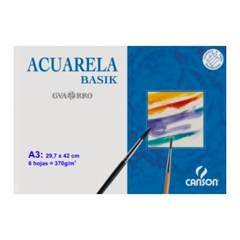 LÁMINA DIBUJO CANSON GUARRO BASIK A3+ 297X420 MM 6 HOJAS 370 GRAMOS