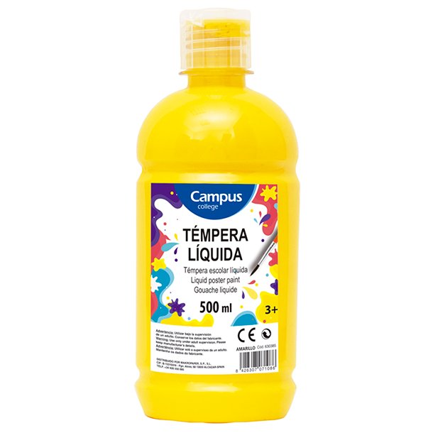 TÉMPERA LIQUIDA CAMPUS COLLEGE BOTE 500ML COLOR AMARILLO