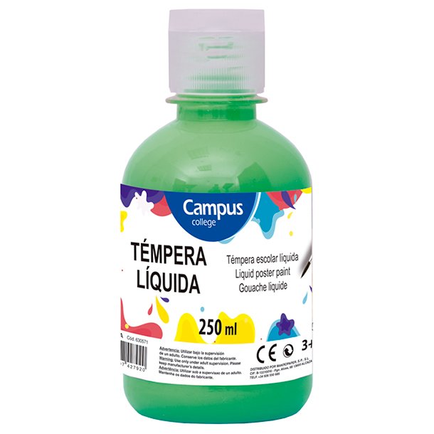 TÉMPERA LIQUIDA CAMPUS COLLEGE BOTE 250ML COLOR VERDE